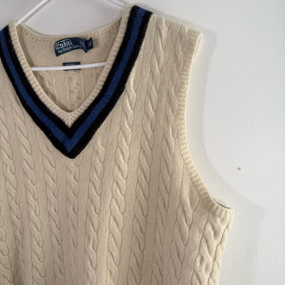 Polo Ralph Lauren Sweater Vest Wool Silk Cashmere Rowing Cricket Tennis XL Tall - Picture 4 of 12